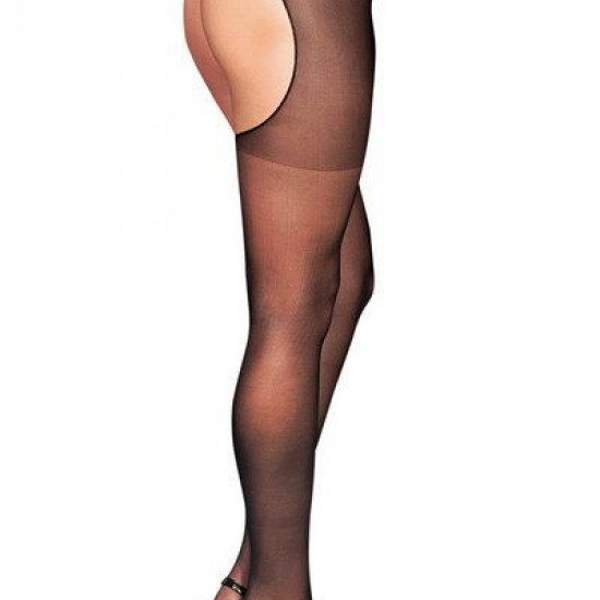 Колготки-чулки с поясом Anne De Ales LOLA T1 Black, с доступом и открытой попой
