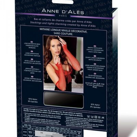 Митенки сетка Anne De Ales Red