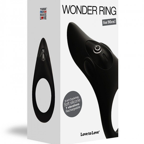 Эрекционное виброкольцо Love To Love WONDER RING с мегастимулятором клитора, перезаряжаемое