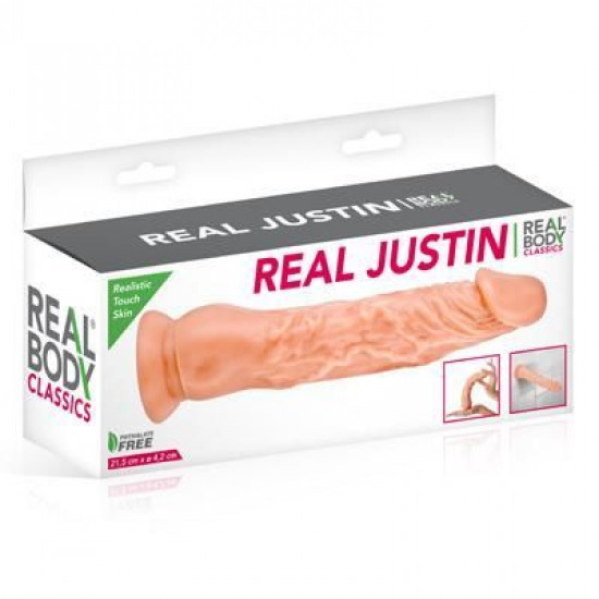 Фаллоимитатор Real Body - Real Justin Flesh, TPE, диаметр 4,2см