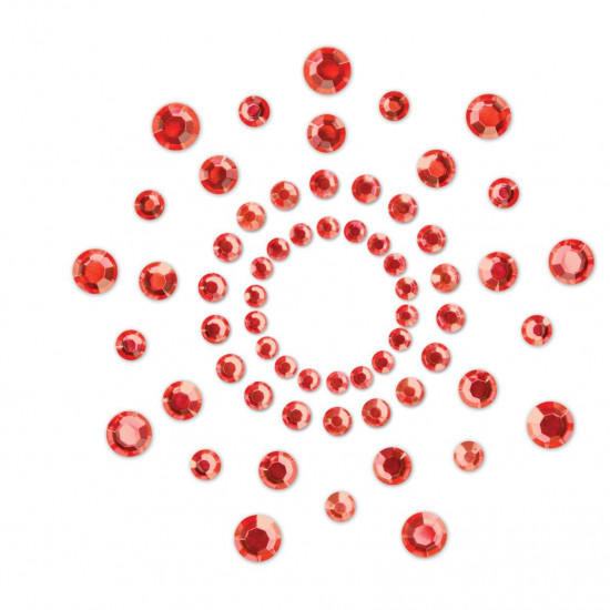 Пэстис из кристаллов Bijoux Indiscrets - Mimi Red, украшение на грудь