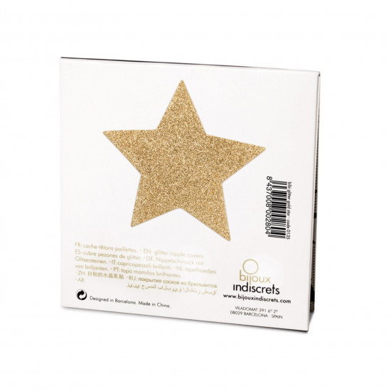 Пэстис - стикини Bijoux Indiscrets - Flash Star Gold, наклейки на соски