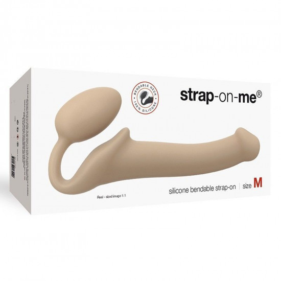 Безремневой страпон Strap-On-Me Flesh M, полностью регулируемый, диаметр 3,3см