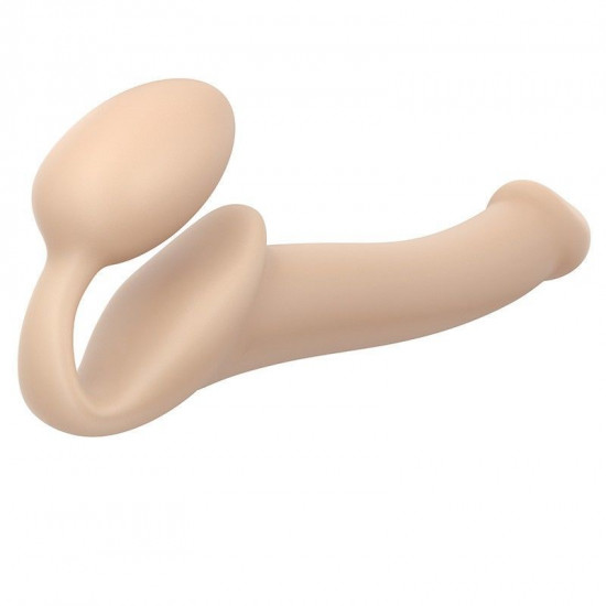 Безремневой страпон Strap-On-Me Flesh M, полностью регулируемый, диаметр 3,3см