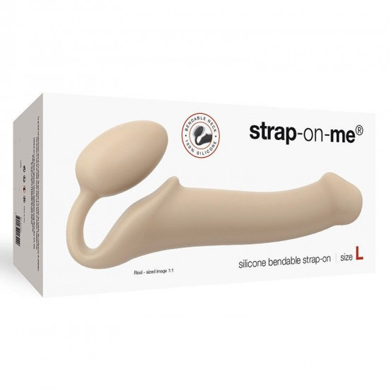 Безремневой страпон Strap-On-Me Flesh L, полностью регулируемый, диаметр 3,7см