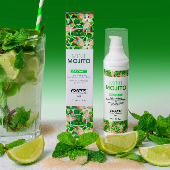 Массажное масло EXSENS Mojito 50мл разогревающее, без сахара, без парабенов, съедобное