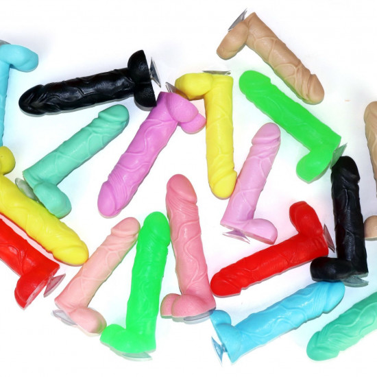 Крафтовое мыло-член с присоской Чистий Кайф Violet size M, натуральное