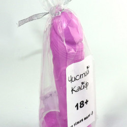 Крафтове мило-член із присоскою Чистий Кайф Violet size M, натуральне