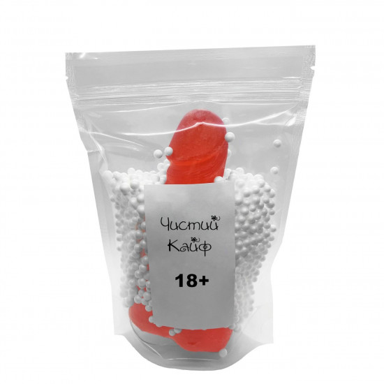 Крафтовое мыло-член с присоской Чистий Кайф Red size M, натуральное