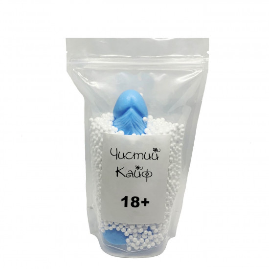 Крафтовое мыло-член с присоской Чистий Кайф Blue size L, натуральное