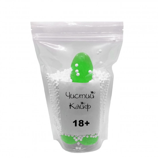 Крафтовое мыло-член с присоской Чистий Кайф Green size L, натуральное
