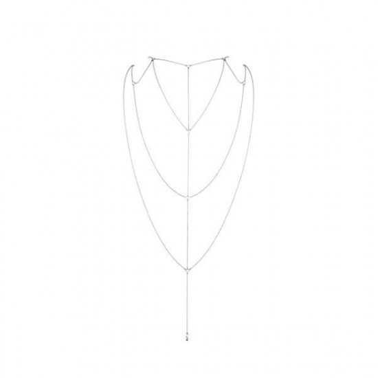 Цепочка для спины Bijoux Indiscrets Magnifique Back and Cleavage Chain - Silver, украшение для тела