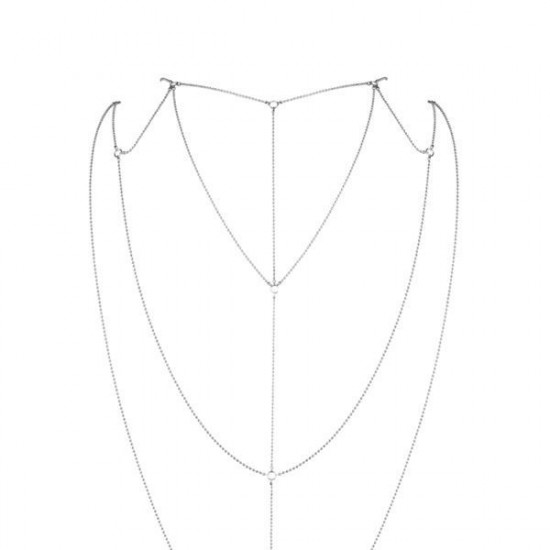 Цепочка для спины Bijoux Indiscrets Magnifique Back and Cleavage Chain - Silver, украшение для тела