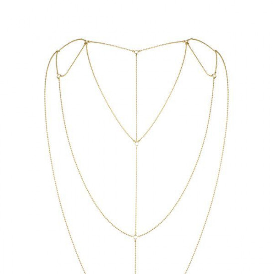 Цепочка для спины Bijoux Indiscrets Magnifique Back and Cleavage Chain - Gold, украшение для тела