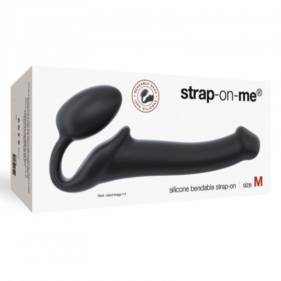 Безремневой страпон Strap-On-Me Black M, полностью регулируемый, диаметр 3,3см