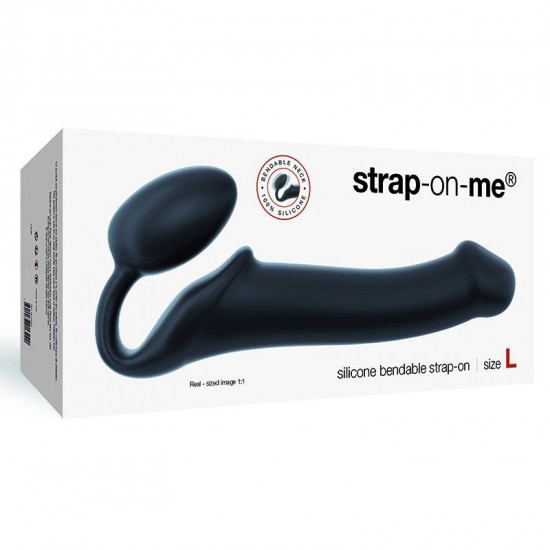Безремневой страпон Strap-On-Me Black XL, полностью регулируемый, диаметр 4,5см