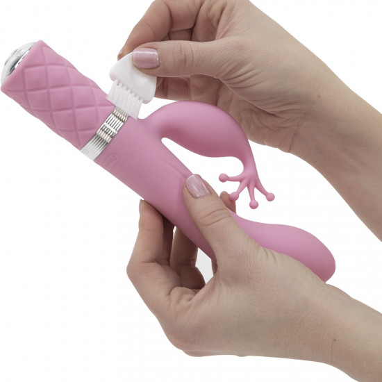 Роскошный вибратор-кролик Pillow Talk - Kinky Pink с кристаллом Сваровски, мощный