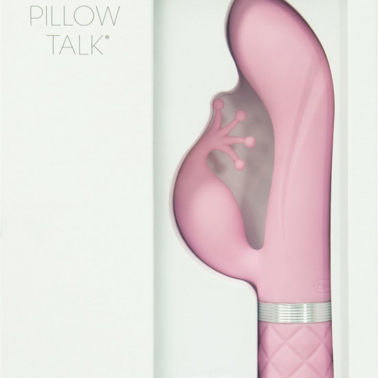 Роскошный вибратор-кролик Pillow Talk - Kinky Pink с кристаллом Сваровски, мощный