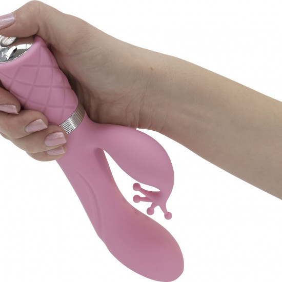 Роскошный вибратор-кролик Pillow Talk - Kinky Pink с кристаллом Сваровски, мощный