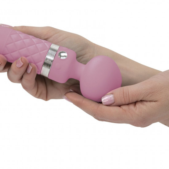 Вибромассажер 2в1 PILLOW TALK - Sultry Pink, классический массажер и вибратор с ротацией, подогрев