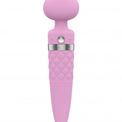 Вібромасажер 2в1 PILLOW TALK - Sultry Pink, класичний масажер і вібратор з ротацією, підігрів
