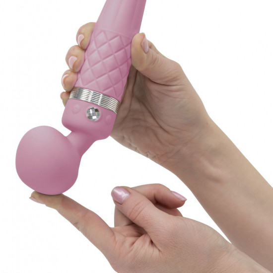 Вибромассажер 2в1 PILLOW TALK - Sultry Pink, классический массажер и вибратор с ротацией, подогрев
