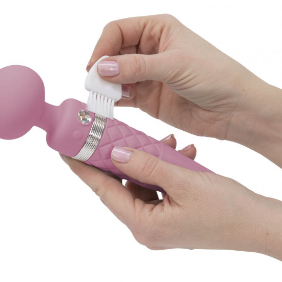 Вибромассажер 2в1 PILLOW TALK - Sultry Pink, классический массажер и вибратор с ротацией, подогрев