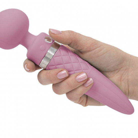 Вибромассажер 2в1 PILLOW TALK - Sultry Pink, классический массажер и вибратор с ротацией, подогрев