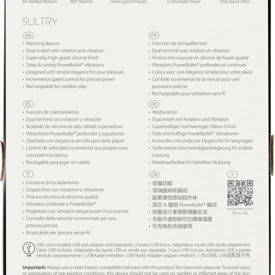 Вибромассажер 2в1 PILLOW TALK - Sultry Teal, классический массажер и вибратор с ротацией, подогрев