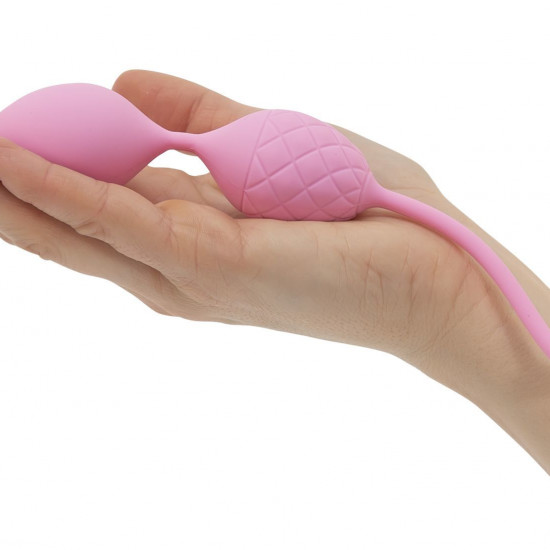 Роскошные вагинальные шарики PILLOW TALK - Frisky Pink с кристаллом, диаметр 3,2см, вес 49-75гр