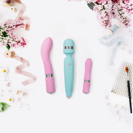 Роскошный вибратор Pillow Talk - Sassy Teal с кристаллом Сваровски для точки G, подарочная упаковка