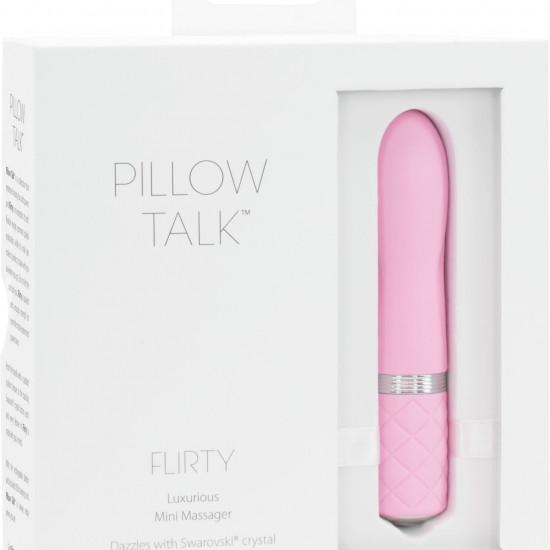 Роскошный вибратор PILLOW TALK - Flirty Pink с кристаллом Swarovski, гибкая головка