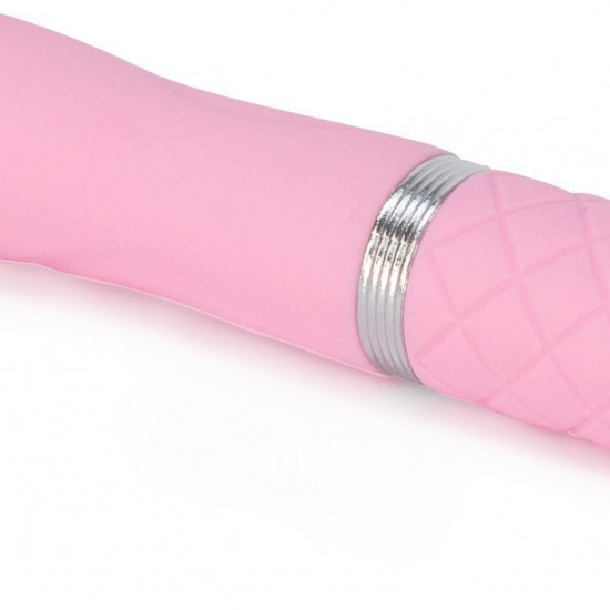 Роскошный вибратор PILLOW TALK - Flirty Pink с кристаллом Swarovski, гибкая головка