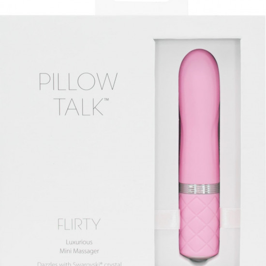 Роскошный вибратор PILLOW TALK - Flirty Pink с кристаллом Swarovski, гибкая головка