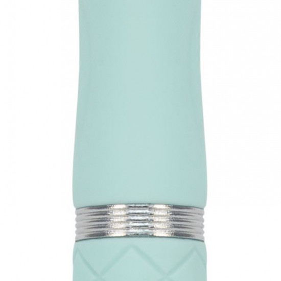 Роскошный вибратор PILLOW TALK - Flirty Teal с кристаллом Swarovski, гибкая головка