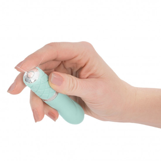 Роскошный вибратор PILLOW TALK - Flirty Teal с кристаллом Swarovski, гибкая головка