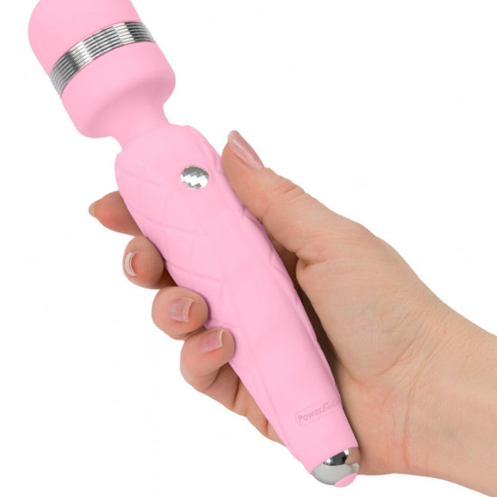 Роскошный вибромассажер PILLOW TALK - Cheeky Pink с кристаллом Swarovsky, плавное повышение мощности