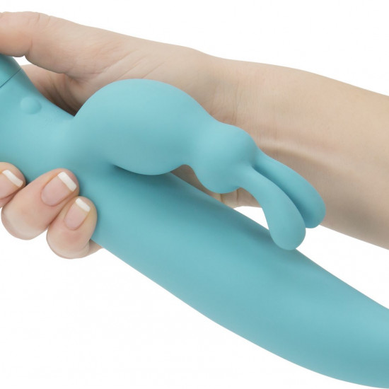 Вибратор-кролик с сенсорным управлением и ротацией Touch by SWAN - Duo Teal, глубокая вибрация