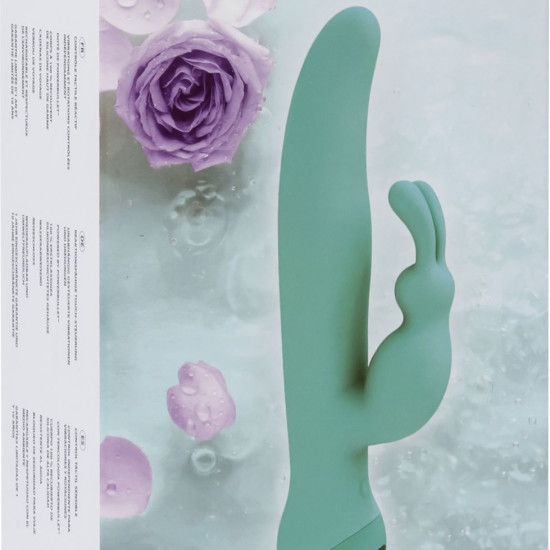 Вибратор-кролик с сенсорным управлением и ротацией Touch by SWAN - Duo Teal, глубокая вибрация
