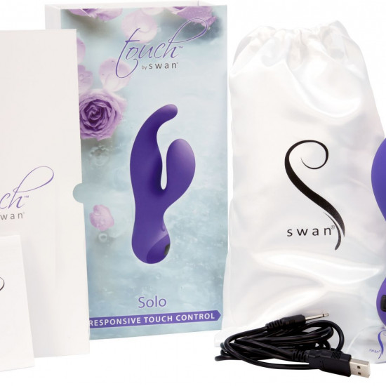 Вибратор-кролик с сенсорным управлением Touch by SWAN - Solo Purple, глубокая вибрация, для точки G