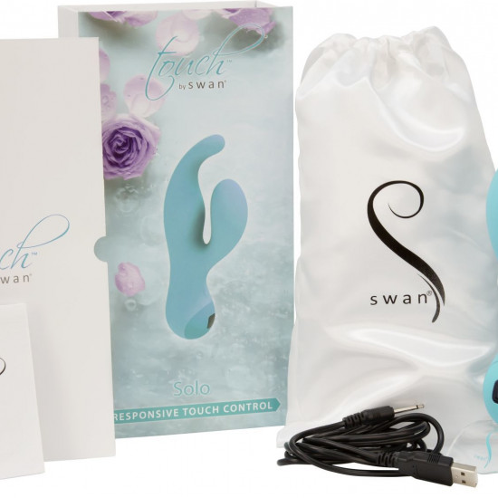 Вибратор-кролик с сенсорным управлением Touch by SWAN - Solo Teal, глубокая вибрация, для точки G