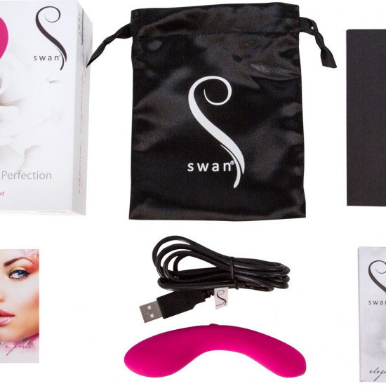 Минивибратор The Mini Swan Wand, два вибромотора, для вагинально-клиторальной стимуляции