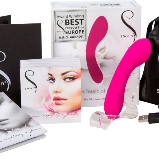 Минивибратор The Mini Swan Wand, два вибромотора, для вагинально-клиторальной стимуляции