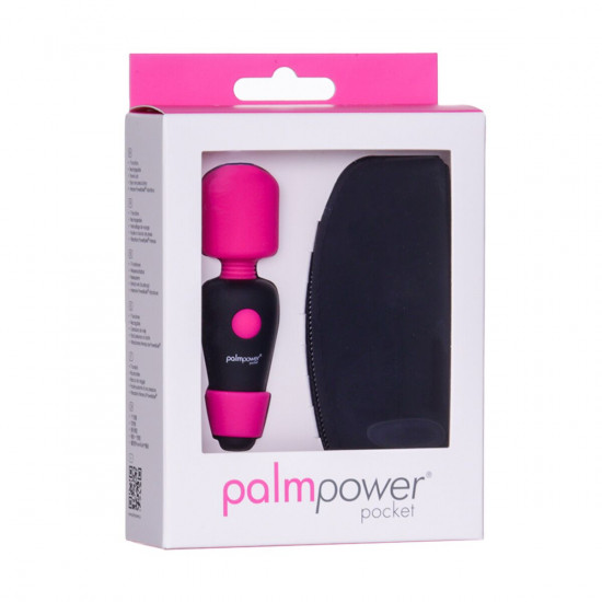 Мини-вибромассажер PalmPower Pocket с чехлом на молнии, водостойкий, перезаряжаемый, длина 9 см
