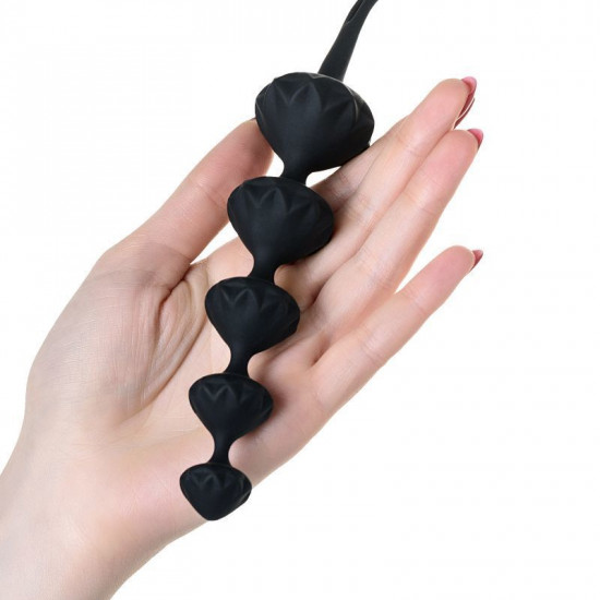 Набор анальных бус Satisfyer Beads Black, силикон, макс. диаметр 3,3 см и 3,5 см