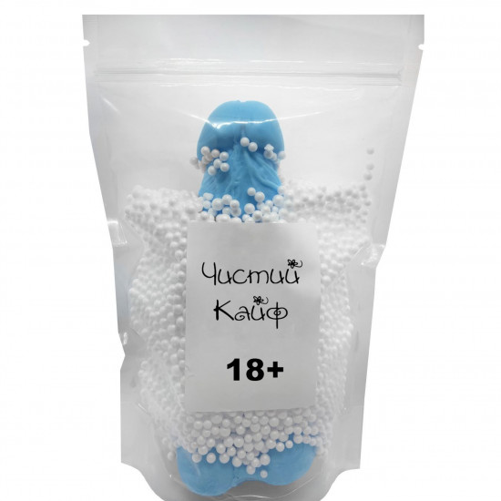 Крафтовое мыло-член с присоской Чистий Кайф Blue size XL, натуральное