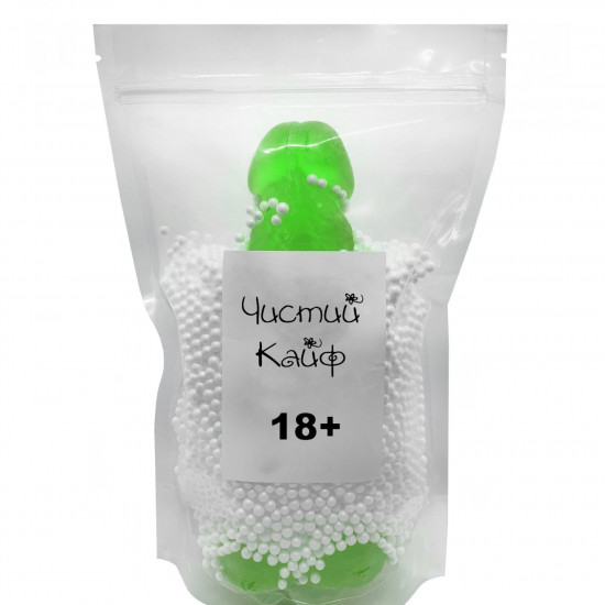 Крафтовое мыло-член с присоской Чистий Кайф Green size XL, натуральное