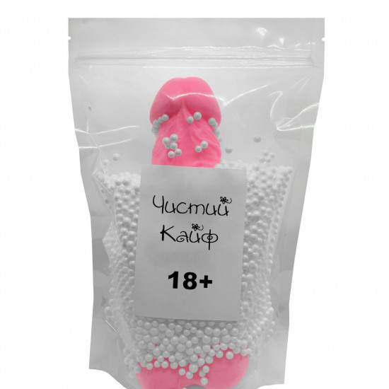 Крафтовое мыло-член с присоской Чистий Кайф Pink size XL, натуральное