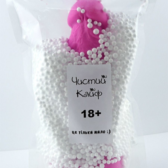 Крафтовое мыло-член с присоской Чистий Кайф Violet size XL, натуральное