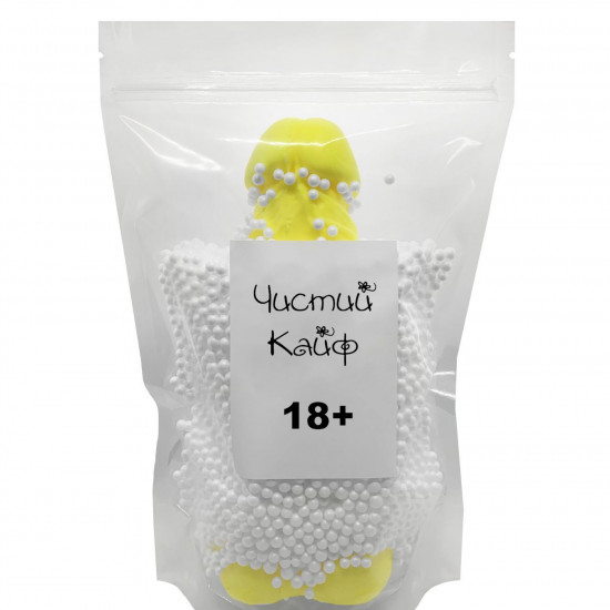 Крафтовое мыло-член с присоской Чистий Кайф Yellow size XL, натуральное